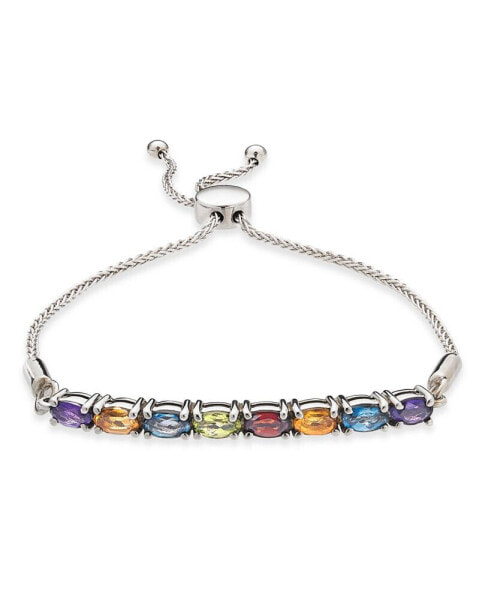 Браслет Macy's multi-Gemstone Bolo Silver.