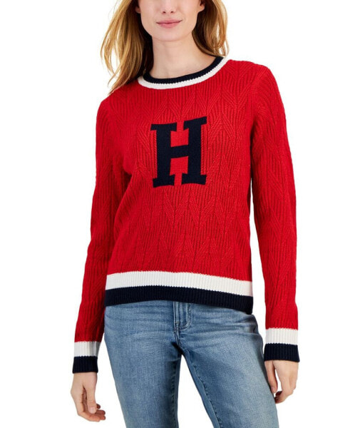 Women's Chevron-Stitch Logo Sweater