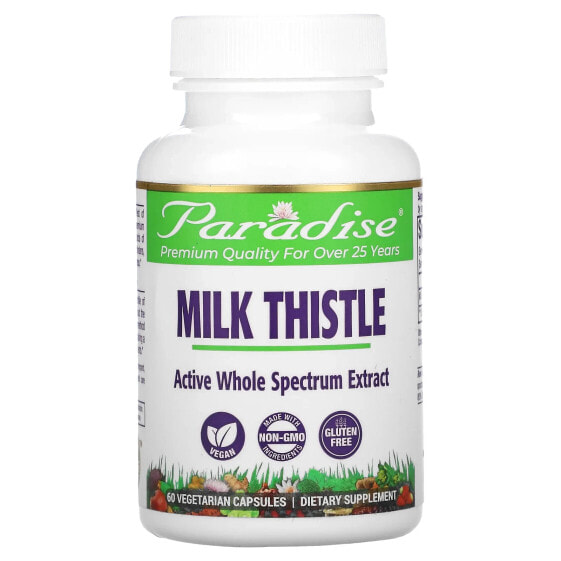 Витамины и БАДы для здоровья печени Paradise Herbs Milk Thistle Extract, 60 капсул