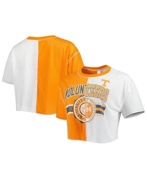 Women's Tennessee Orange/White Tennessee Volunteers Colorblock Cropped T-Shirt