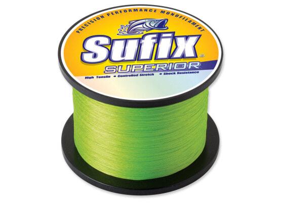 Sufix Superior Monofilament Fishing Line, 25 Lb., 2145 Yds, Hi-Vis Yellow