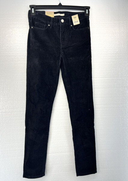 Levi's 311 Shaping Skinny Mid Rise Corduroy Black Pants Women's Size 26X30 NEW