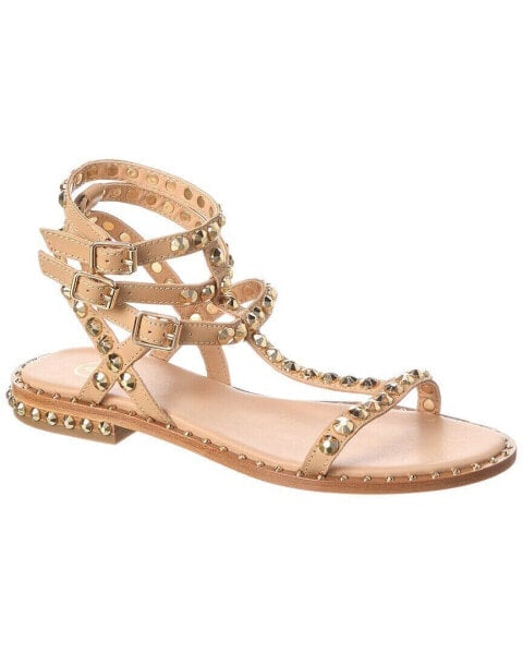 Ash Move Playa Studded Leather Sandal Women's Brown 36