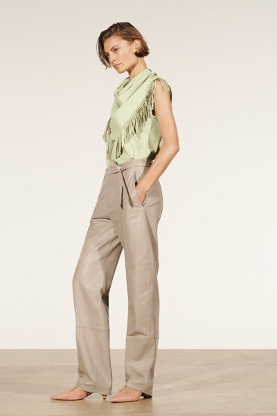 Leather wide-leg trousers - limited edition