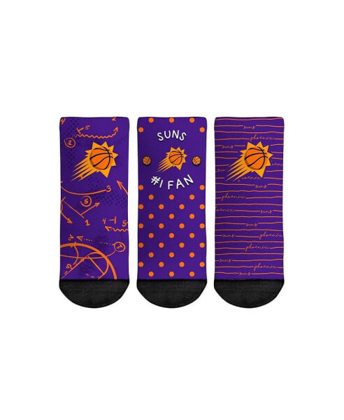 Toddler Boys and Girls Rock Em Socks Phoenix Suns #1 Fan 3-Pack Crew Socks Set