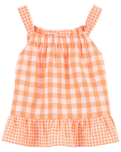 Toddler Gingham Peplum Tank 2T