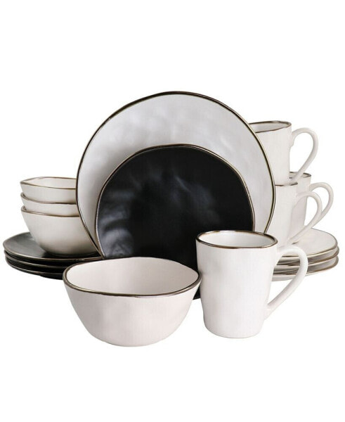 Andres Mixed 16 Pc. Stoneware Dinnerware Set, Service for 4
