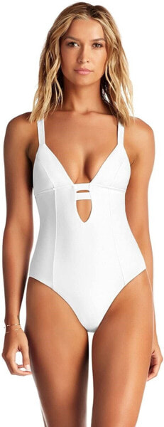 Vitamin A Women's 189398 White Ecolux Neutra Maillot One Piece Swimsuit Size M