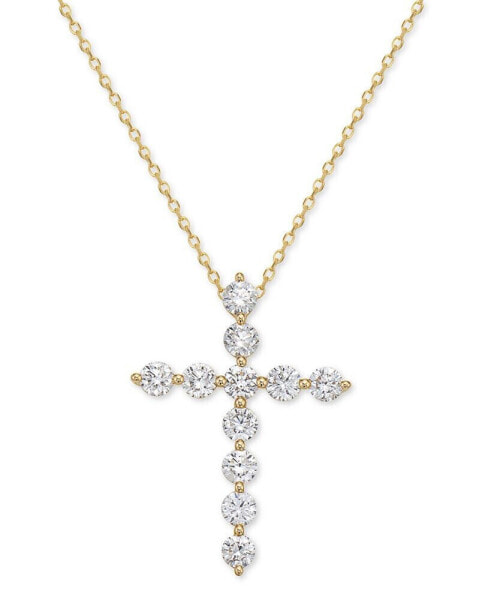 Diamond Cross Pendant Necklace (1 ct. t.w.), 16" + 2" extender
