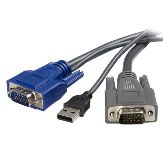 StarTech.com 10 ft Ultra-Thin USB VGA 2-in-1 KVM Cable - 3 m - Black - VGA - USB A + VGA - Male/Male - 255 g