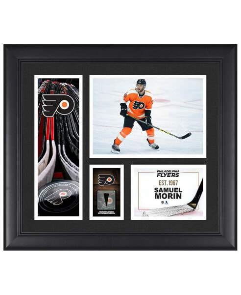 Samuel Morin Philadelphia Flyers Framed 15" x 17" Player Collage with a Piece of Game-Used Puck