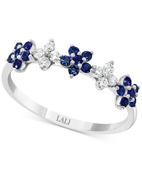 Кольцо LALI Jewels Ruby & Diamond Flower Band