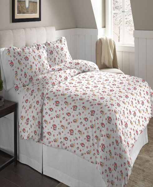 Penquin Superior Weight Cotton Flannel Duvet Cover Set, Full/Queen