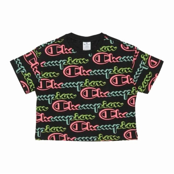 Футболка женская с коротким рукавом Champion Crewneck Croptop Чёрный