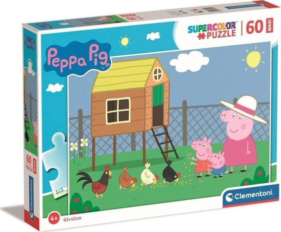 Clementoni CLE puzzle 60 maxi SuperKolor Świnka Peppa 26590