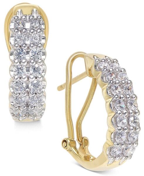 Diamond Hoop Earrings (1 ct. t.w.) in 10k White Gold & Yellow Gold