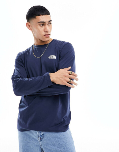 The North Face Simple Dome logo long sleeve t-shirt in navy