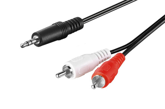 Wentronic Goobay 51651, 3.5mm, Male, 2 x RCA, Male, 5 m, Black