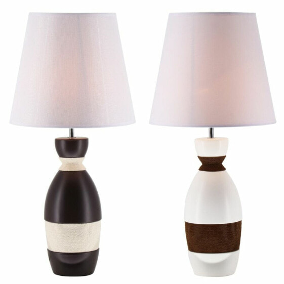 Настольная лампа DKD Home Decor Керамика Коричневый Веревка Белый 30 x 30 x 61 cm 220 V 50 W (2 штук)