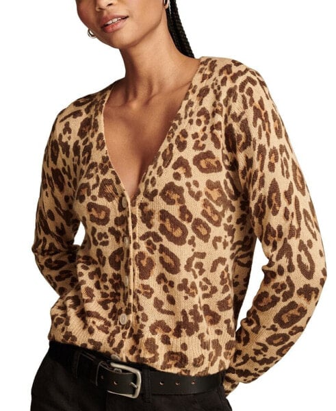 Women's Cheetah Print Button Front Cardigan