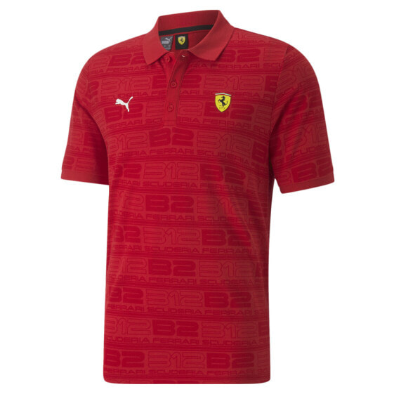 Puma Sf Race Graphic Short Sleeve Polo Shirt Mens Red Casual 53584402