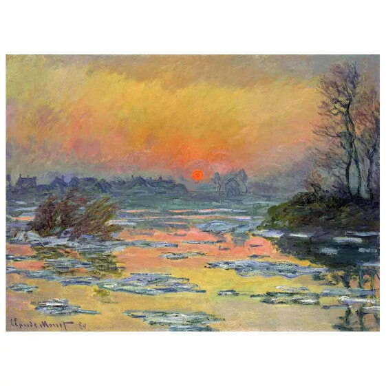 Wandbild Sonnenuntergang über der Seine