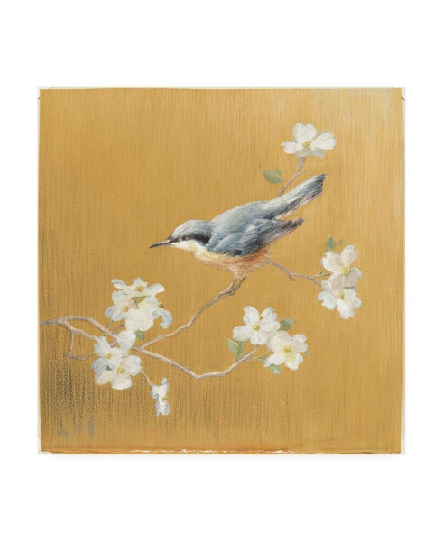 Danhui Nai Nuthatch on Gold Canvas Art - 36.5" x 48"