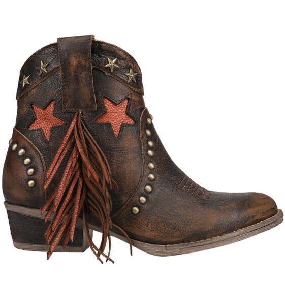 Circle G by Corral Star Fringe & Stud Patriotic Tooled Inlay Round Toe Cowboy Bo