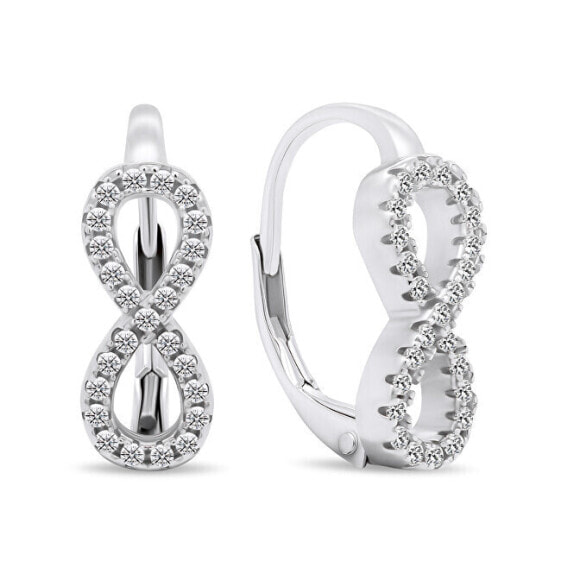 Infinity Sparkling Silver Earrings EA444W