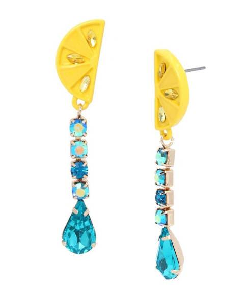 Faux Stone Lemon Linear Earrings