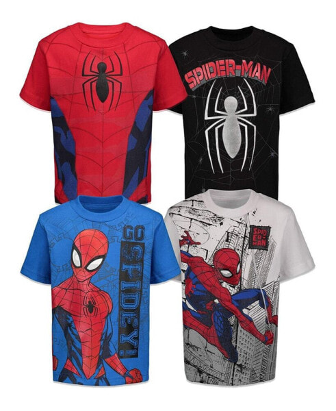 Toddler Boys Spider-Man 4 Pack T-Shirts Spiderman