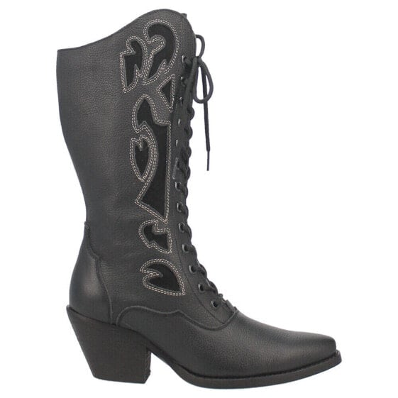 Dingo San Miguel Snip Toe Lace Up Womens Black Dress Boots DI817-001