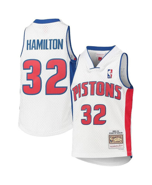 Big Boys Richard Hamilton White Detroit Pistons 2003-04 Hardwood Classics Swingman Jersey