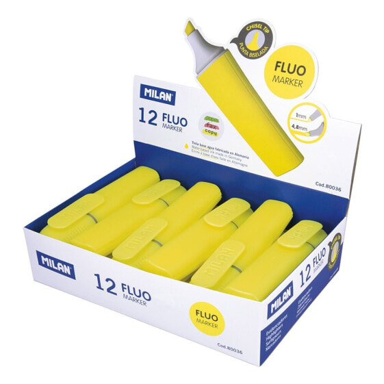 MILAN Display Box 12 Yellow Fluo Highlighters