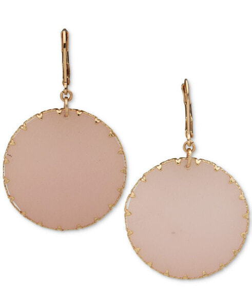 Gold-Tone Disc Drop Earrings