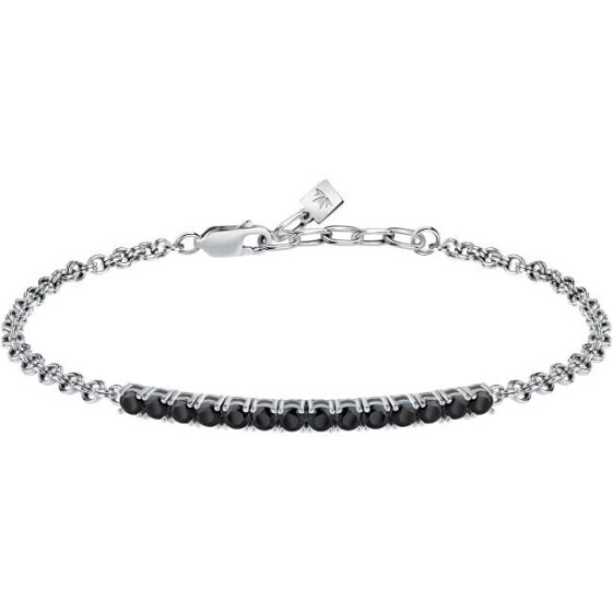 Modern silver bracelet with zircons Tennis SATT16