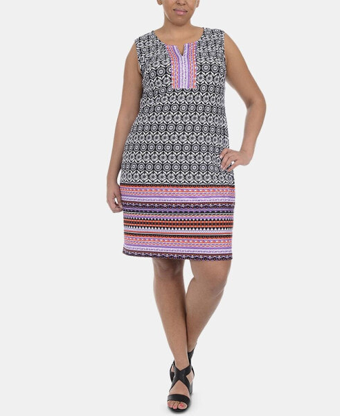 Plus Size Medallion-Print Shift Dress