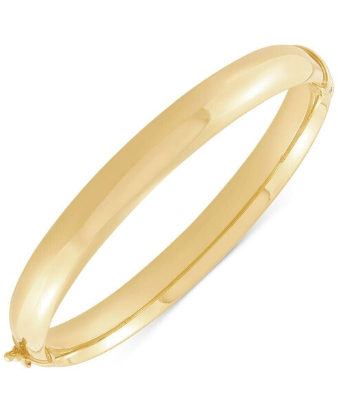 High Polished Tube Hinge Bangle Bracelet in 18k Gold-Plated Sterling Silver