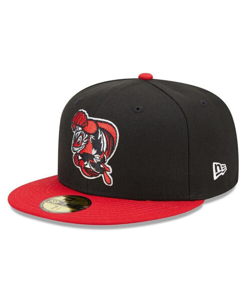 Men's Black, Red Richmond Flying Squirrels Marvel x Minor League 59FIFTY Fitted Hat