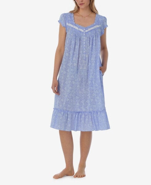 Women's Floral Lace-Trim Waltz Nightgown