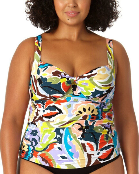 Anne Cole Retro Twist Front Underwire Tankini Women's 24W