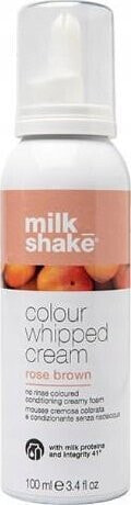 Milk Shake Milk Shake, Colour Whipped Cream, Organic Fruit Extracts, Hair Colour Leave-In Mousse, Rose Brown, 100 ml For Women