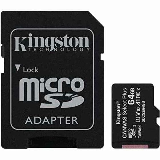 Карта памяти микро-SD с адаптером Kingston Canvas Select Plus 64GB 64 Гб