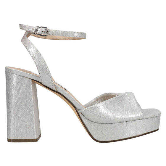 Nina Stacie Ankle Strap Dress Womens Silver Dress Sandals STACIE-041