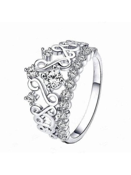 Princess Crown Ring with Cubic Zirconia Stones