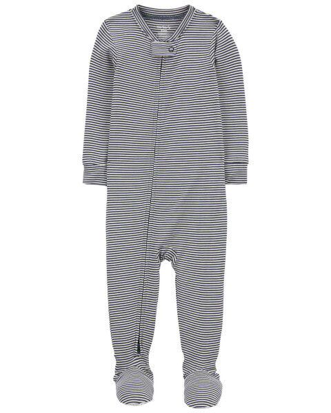 Baby 1-Piece Striped PurelySoft Footie Pajamas 18M