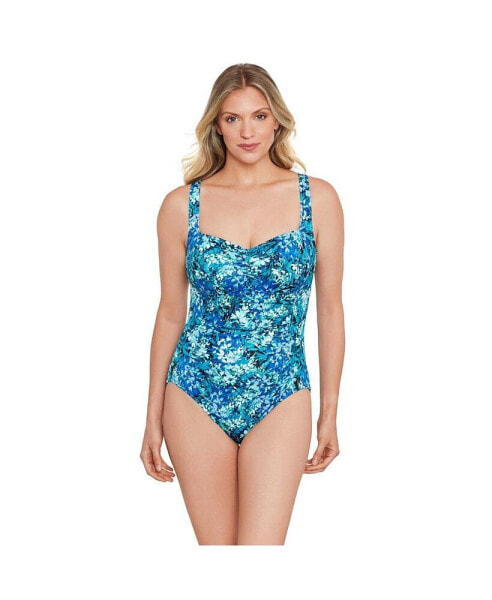 Women's ShapeSolver Shirred Bodice One-Piece Swimsuit