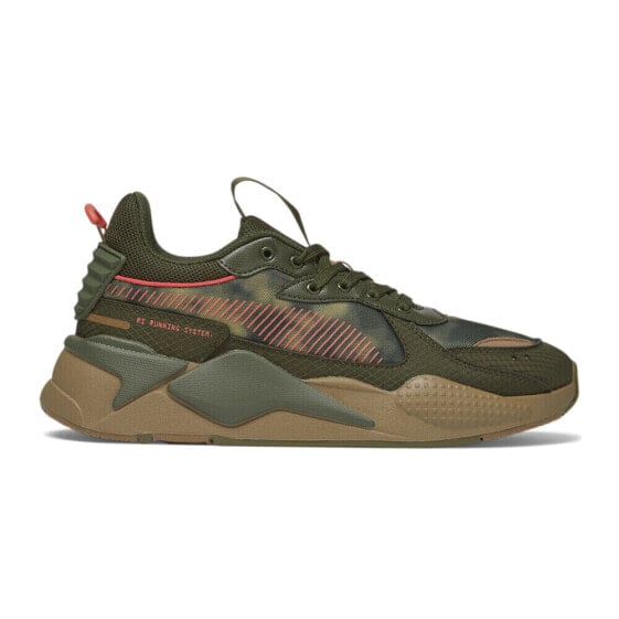 Puma RsX Camo Dye Lace Up Mens Green Sneakers Casual Shoes 39607501