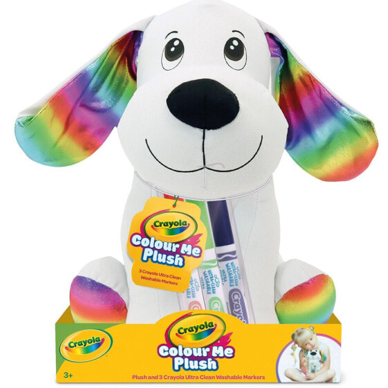 Crayola Colour Me Plush Плюшевая собачка + Фломастеры для раскрашивания