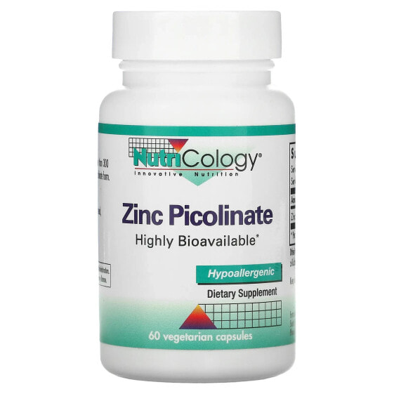 Витамины и минералы Цинк Nutricology Zinc Picolinate, 60 Вегетарианских Капсул